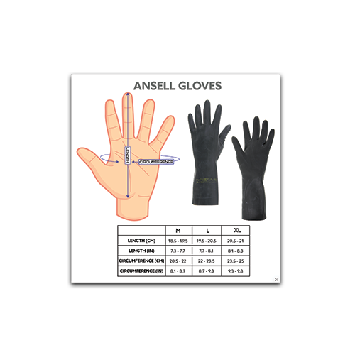 Ansell Gloves Size Chart